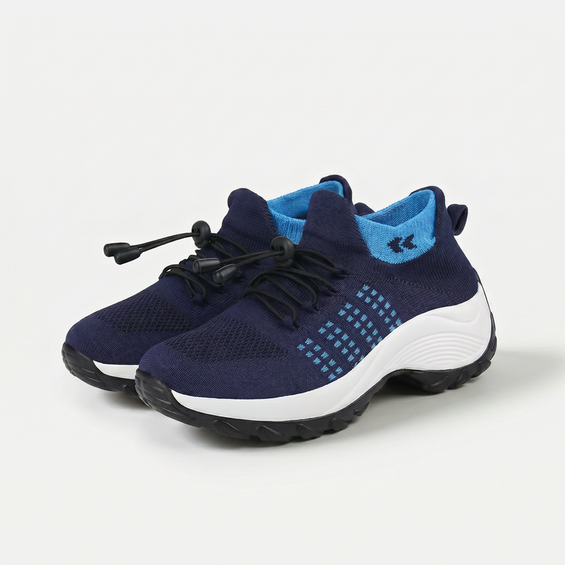 Ambulo Orthopädische Schuhe Strickstoff - Blau Marineblau